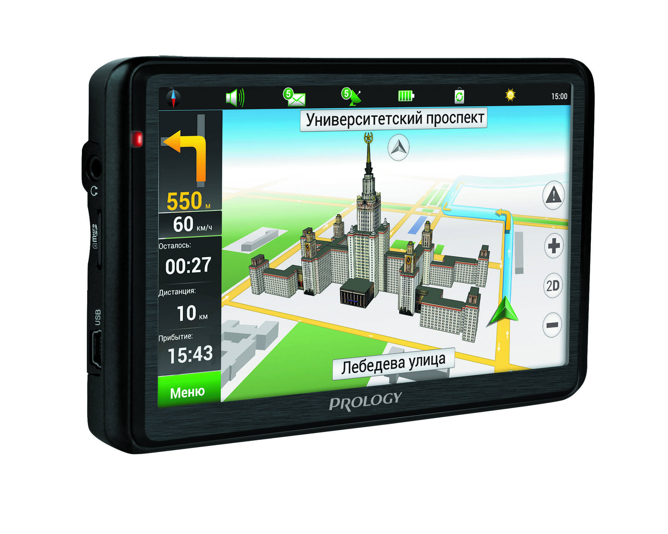 Изображение продукта PROLOGY iMap-5600 Black портативная навигационная система - 2